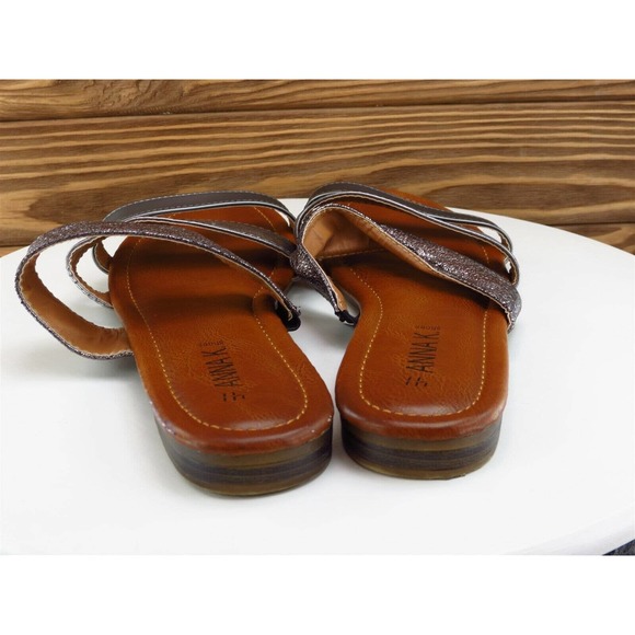 Anna K. Size 41 M Women Sandal Slide Silver‎ Synthetic - Picture 7 of 10
